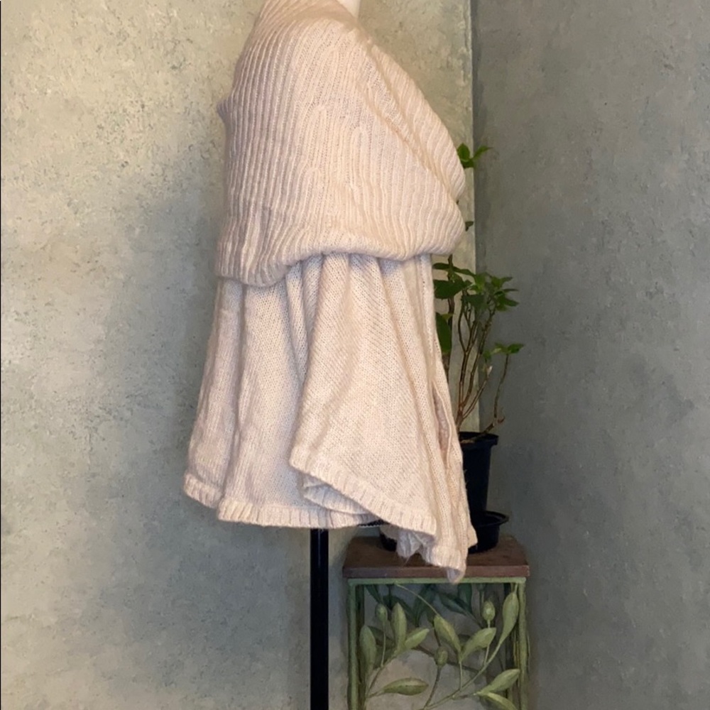 Knit poncho sweater with pockets